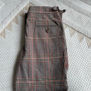 Givenchy Men's Plaid Dress Pants - Gray and Red- vintage.